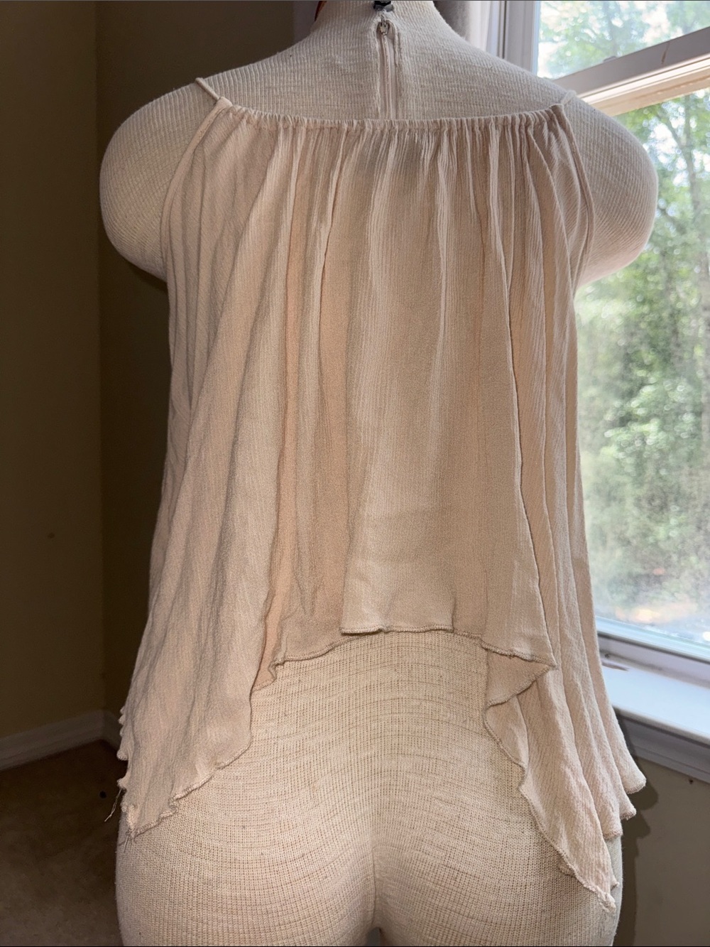 Boho Cream Lace-Trim Flowy Cami - Picture 3 of 3